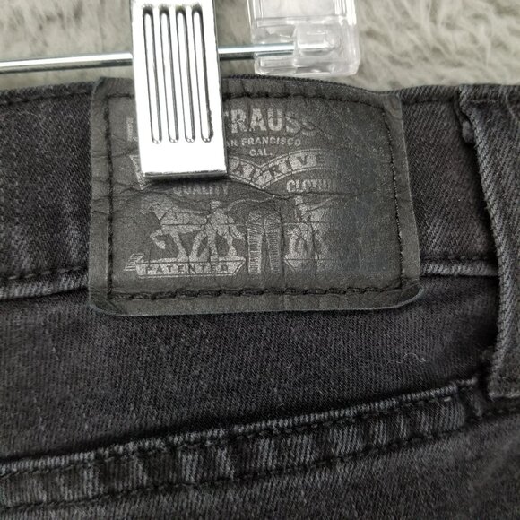 Levis Jeans Womens 32 Black Stretch Skinny Denim - Picture 10 of 12